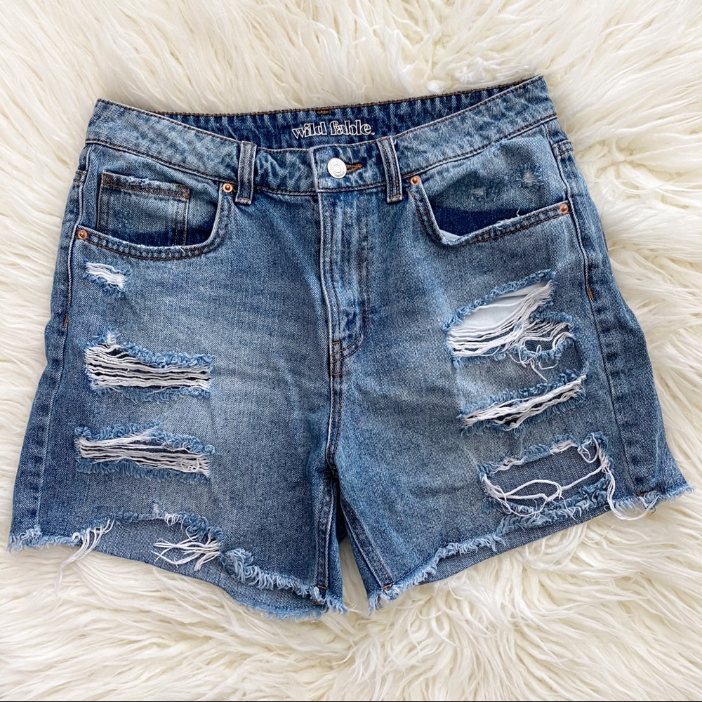 Wild Fable High-Rise Distressed Jean Shorts